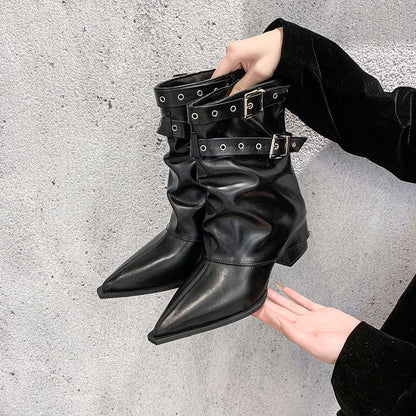 Pointed toe chunky heel retro Martin boots – Sienna Noosa