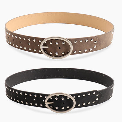 Oval Buckle Millennial Style Fashion Rivet Belt – Sienna Noosa