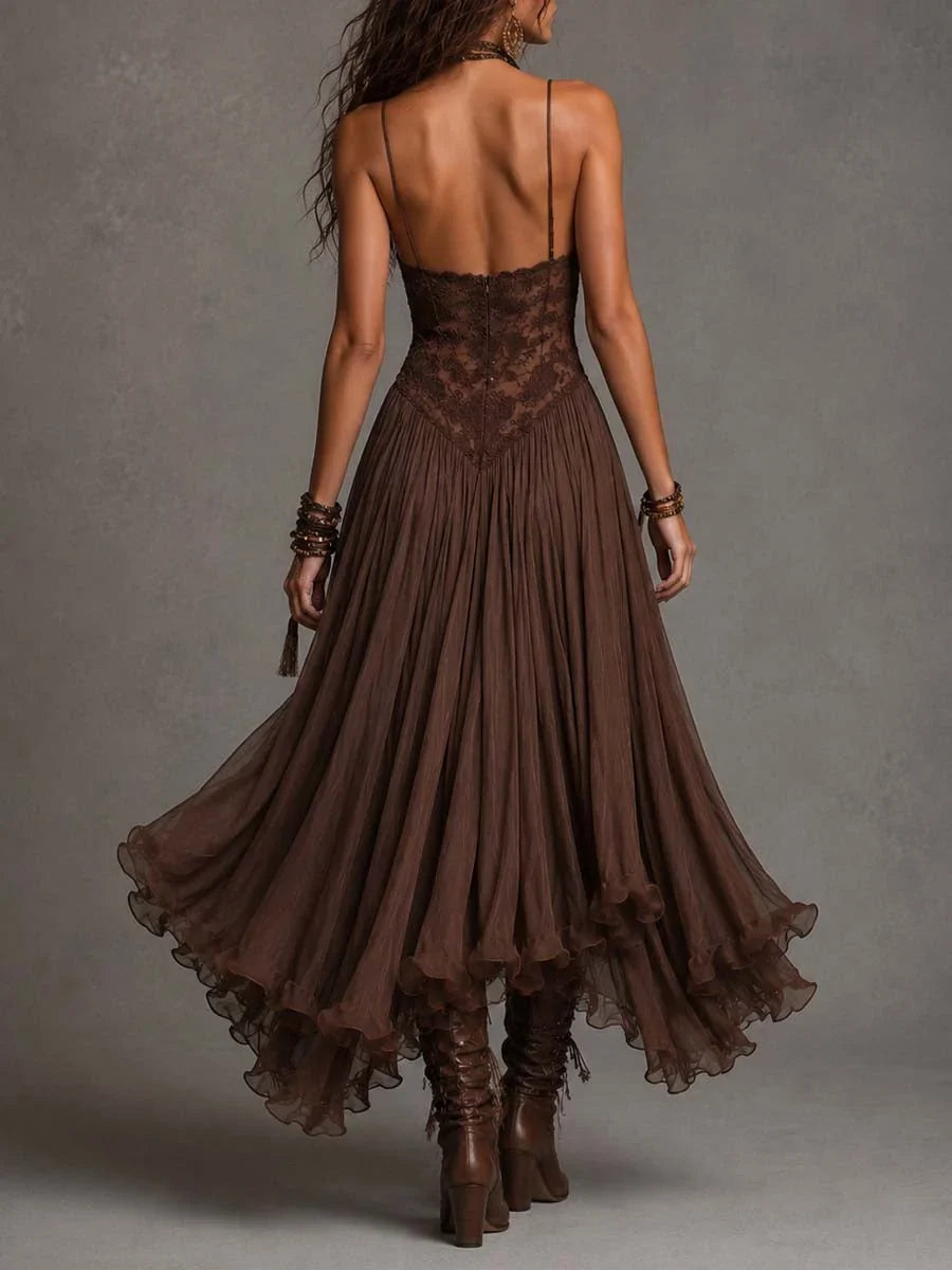 Noelia Maxi Dress Bohemian Lace And Chifon – Sienna Noosa