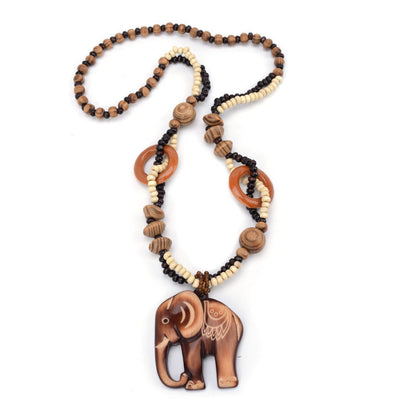 Bohemian Retro Ethnic Style Hand-woven Wooden Pendant Necklace – Sienna Noosa
