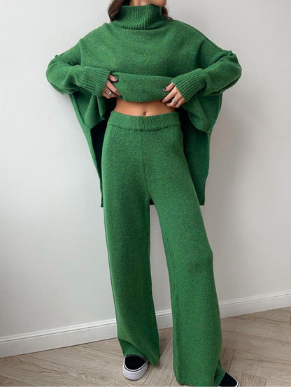 High-neck casual loose thick knit sweater set – Sienna Noosa