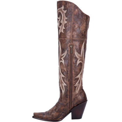 Retro pattern high-heeled thick-heeled high boots – Sienna Noosa