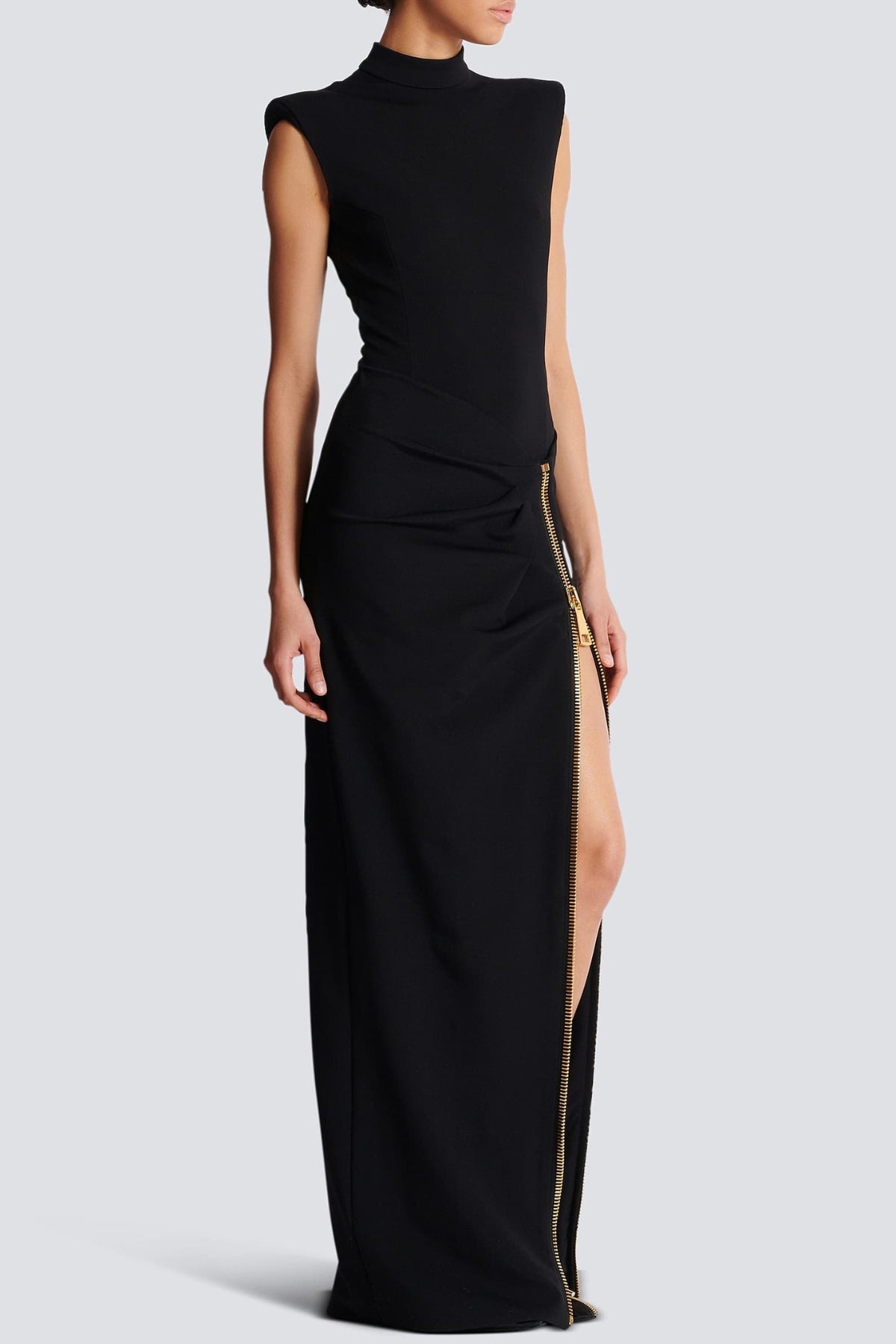Premium Black Sleeveless Maxi Dress with Zipper and Slit – Sienna Noosa