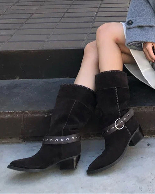 Women's Soft Leather Retro Fashion Riding Boots – Sienna Noosa