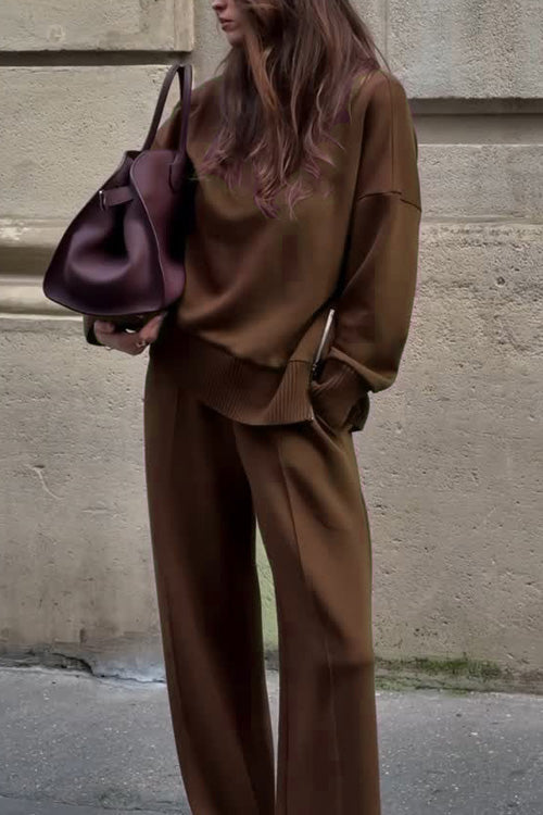 Long Sleeve Sweatshirt Casual Pocket Trousers Two-piece Set – Sienna Noosa