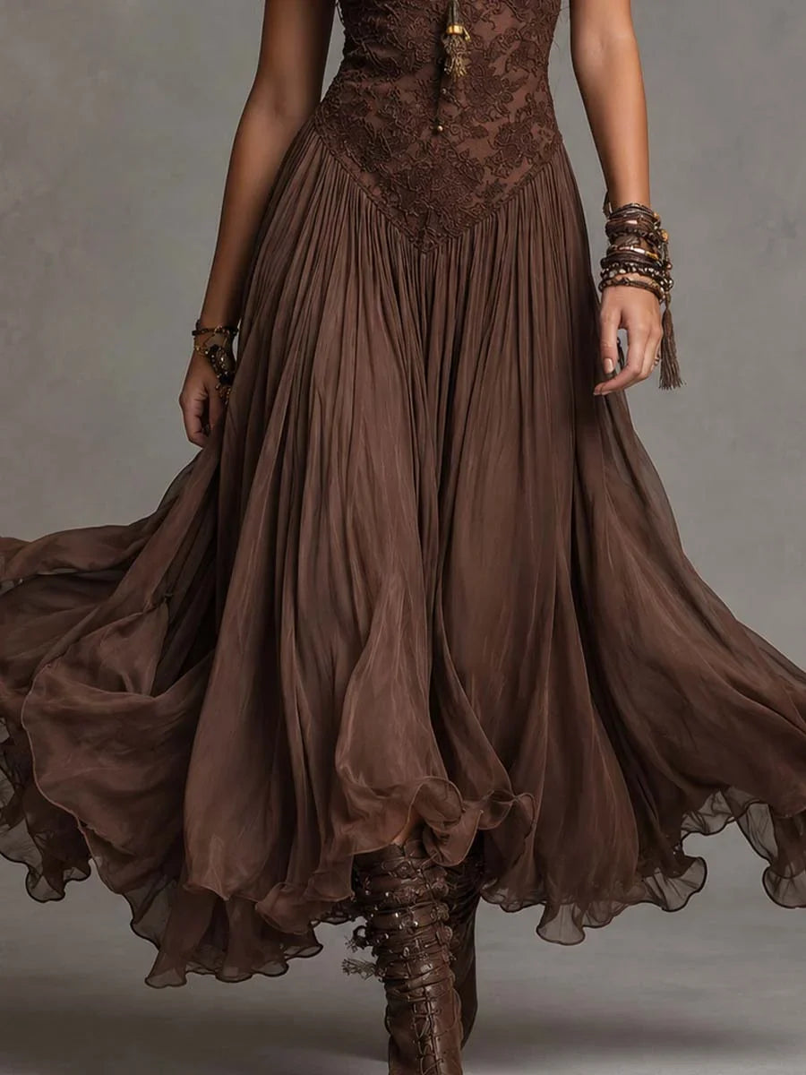 Noelia Maxi Dress Bohemian Lace And Chifon – Sienna Noosa