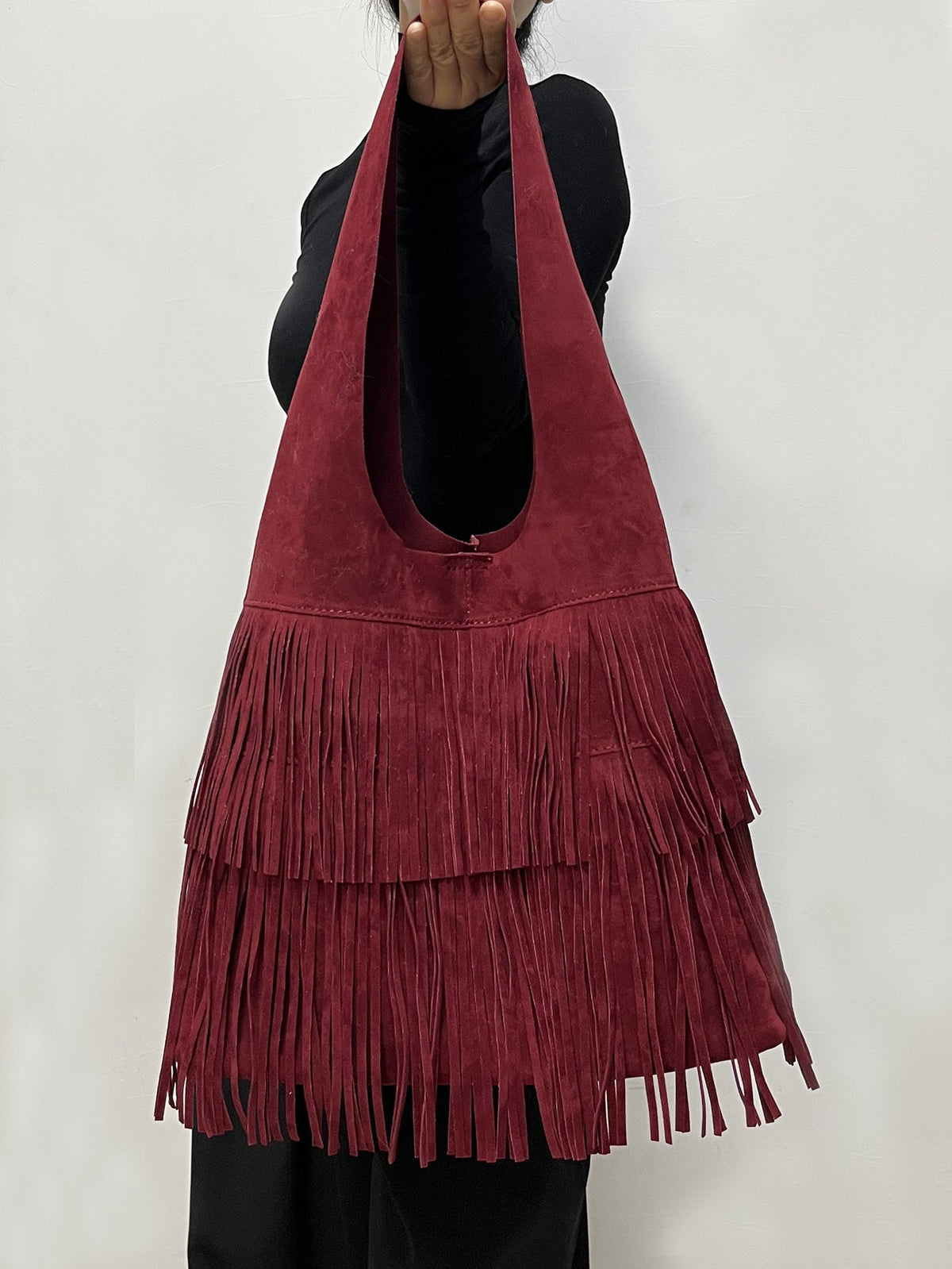 Retro Versatile Coffee Suede Tassel Large Bag – Sienna Noosa