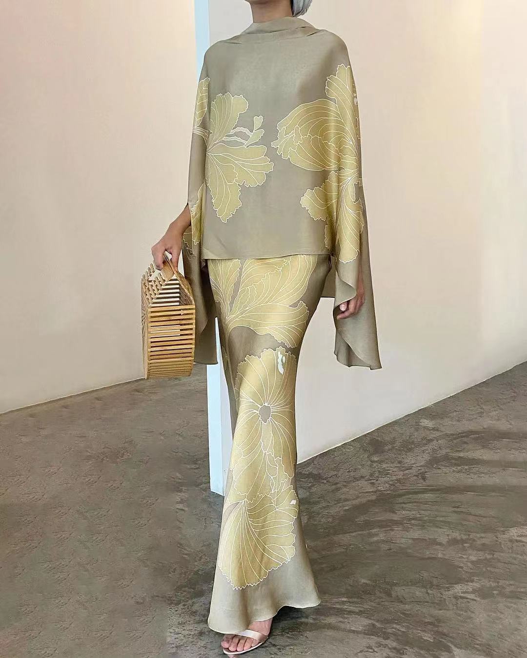 High Collar Floral Elegant Slim Set – Sienna Noosa