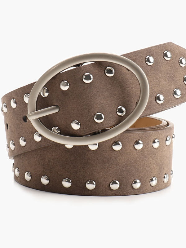 Oval Buckle Millennial Style Fashion Rivet Belt – Sienna Noosa