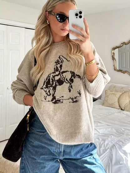 Cowboy Graphic Crew Sweater – Sienna Noosa