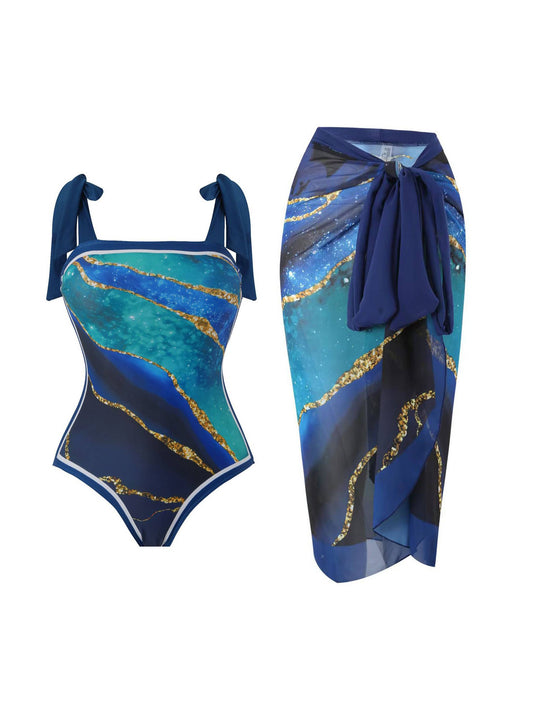 One Piece Swimsuit Chiffon Skirt Two-piece set – Sienna Noosa
