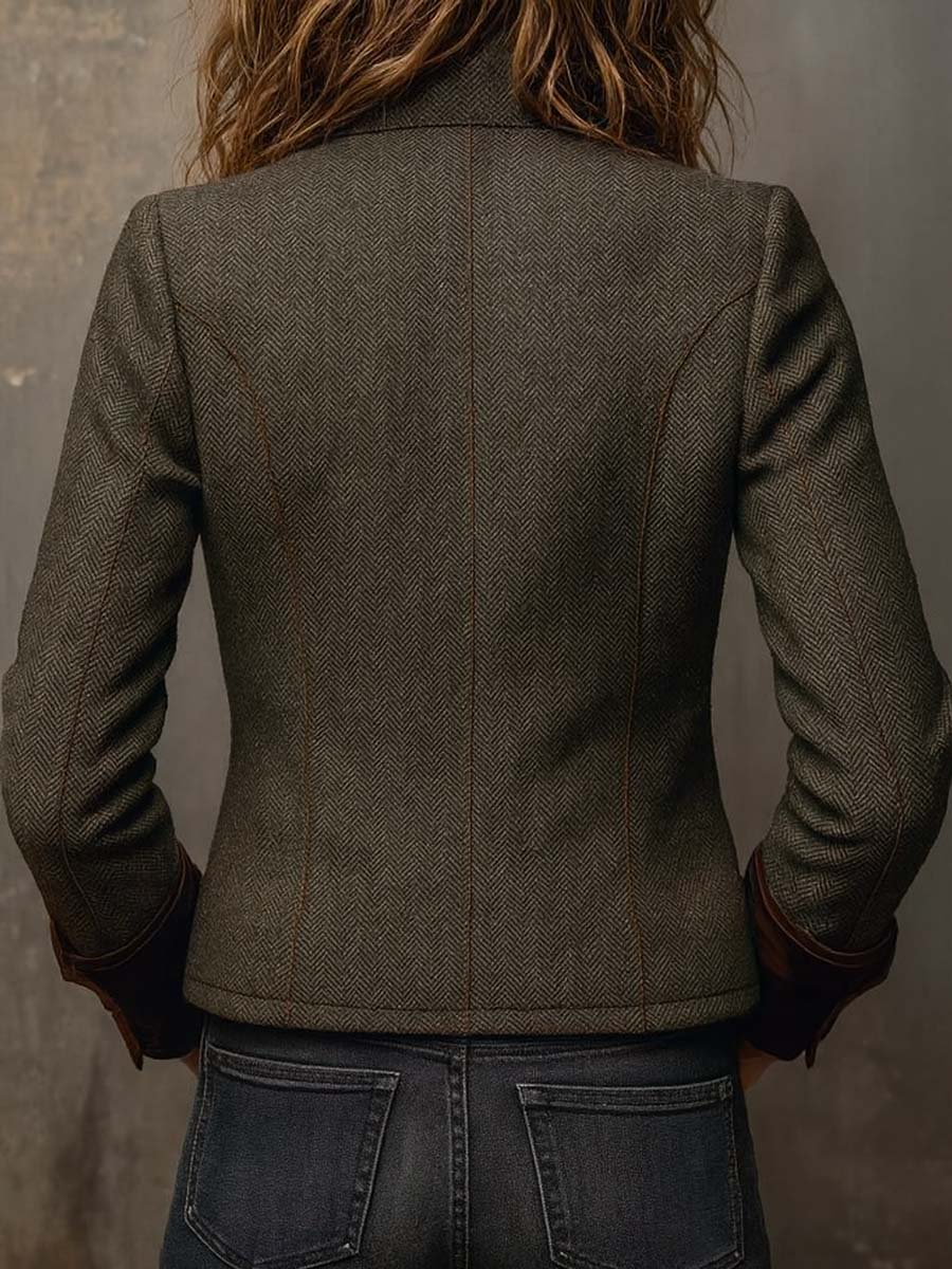Men S Vintage Herringbone Contrast Trim Blazer – Sienna Noosa