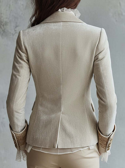 Womens Ivory Embroidered Tailored Blazer – Sienna Noosa