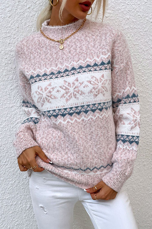 Julia High Neck Snowflake Sweater – Sienna Noosa