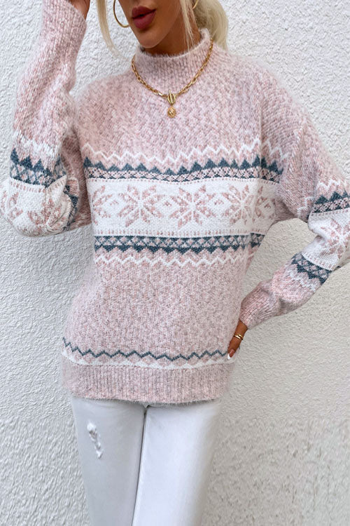 Julia High Neck Snowflake Sweater – Sienna Noosa