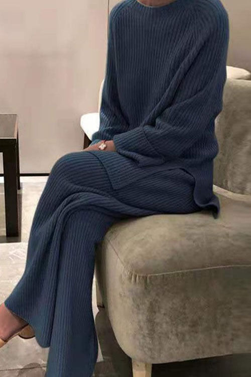 Long-sleeved solid color knitted casual sweater two-piece – Sienna Noosa
