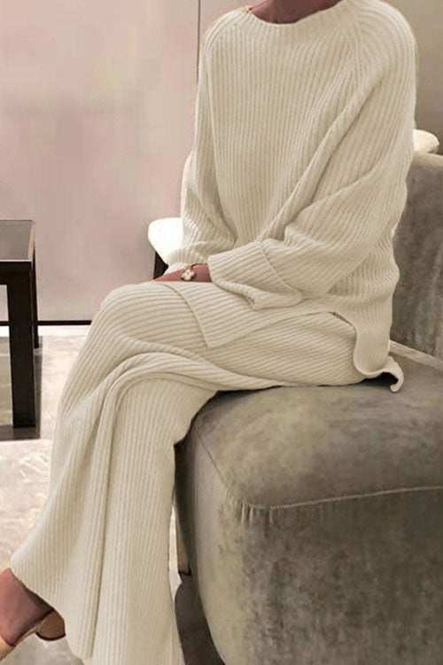 Long-sleeved solid color knitted casual sweater two-piece – Sienna Noosa