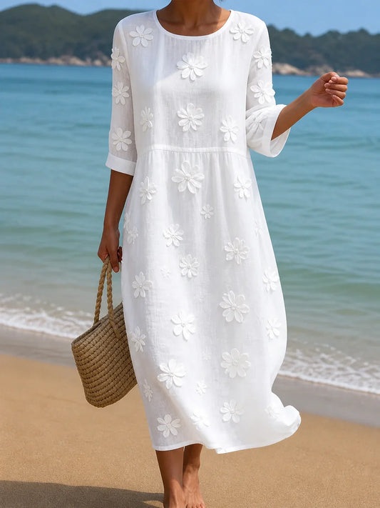 Casual Dress Floral White – Sienna Noosa