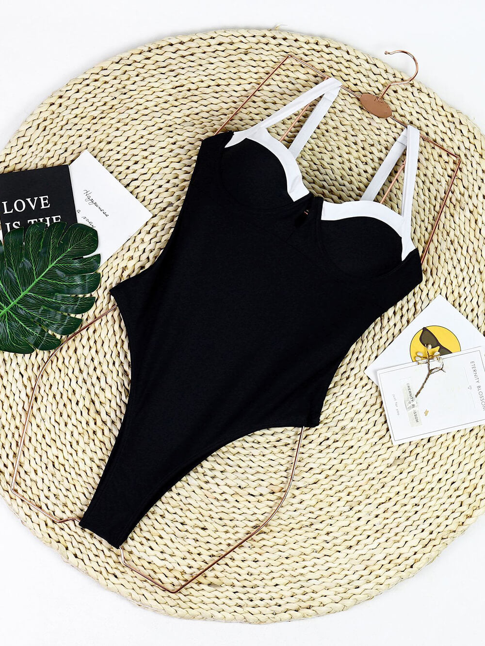 Black And White Patchwork U-Neck One-Piece Swimsuit – Sienna Noosa