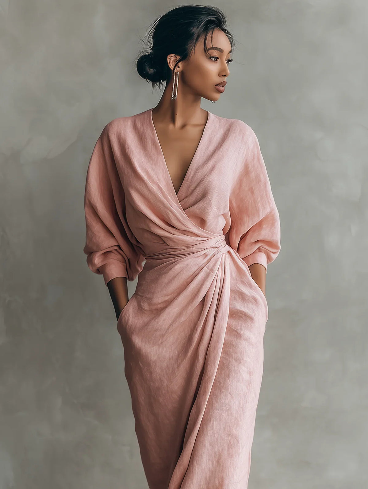 Lorena Gloria Maxi Dress Chiffon With Neckline In V – Sienna Noosa