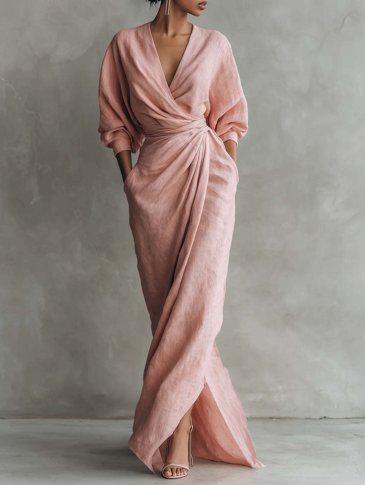 Lorena Gloria Maxi Dress Chiffon With Neckline In V – Sienna Noosa