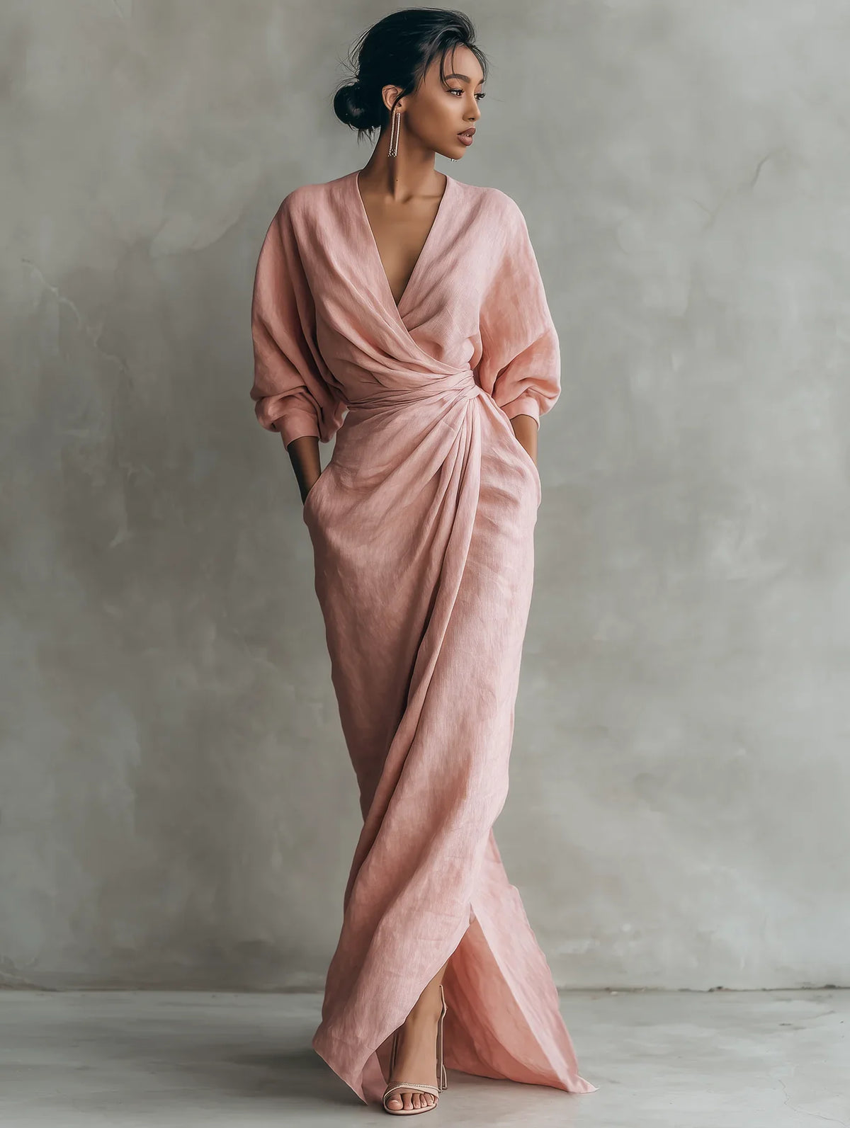Lorena Gloria Maxi Dress Chiffon With Neckline In V – Sienna Noosa