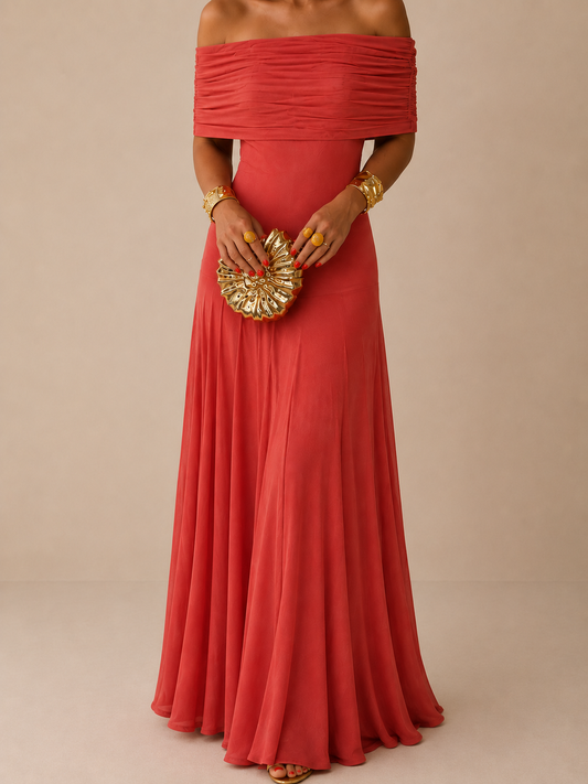 Estefanía Rocio Maxi Dress Shoulders Off-shoulder With Aberturas