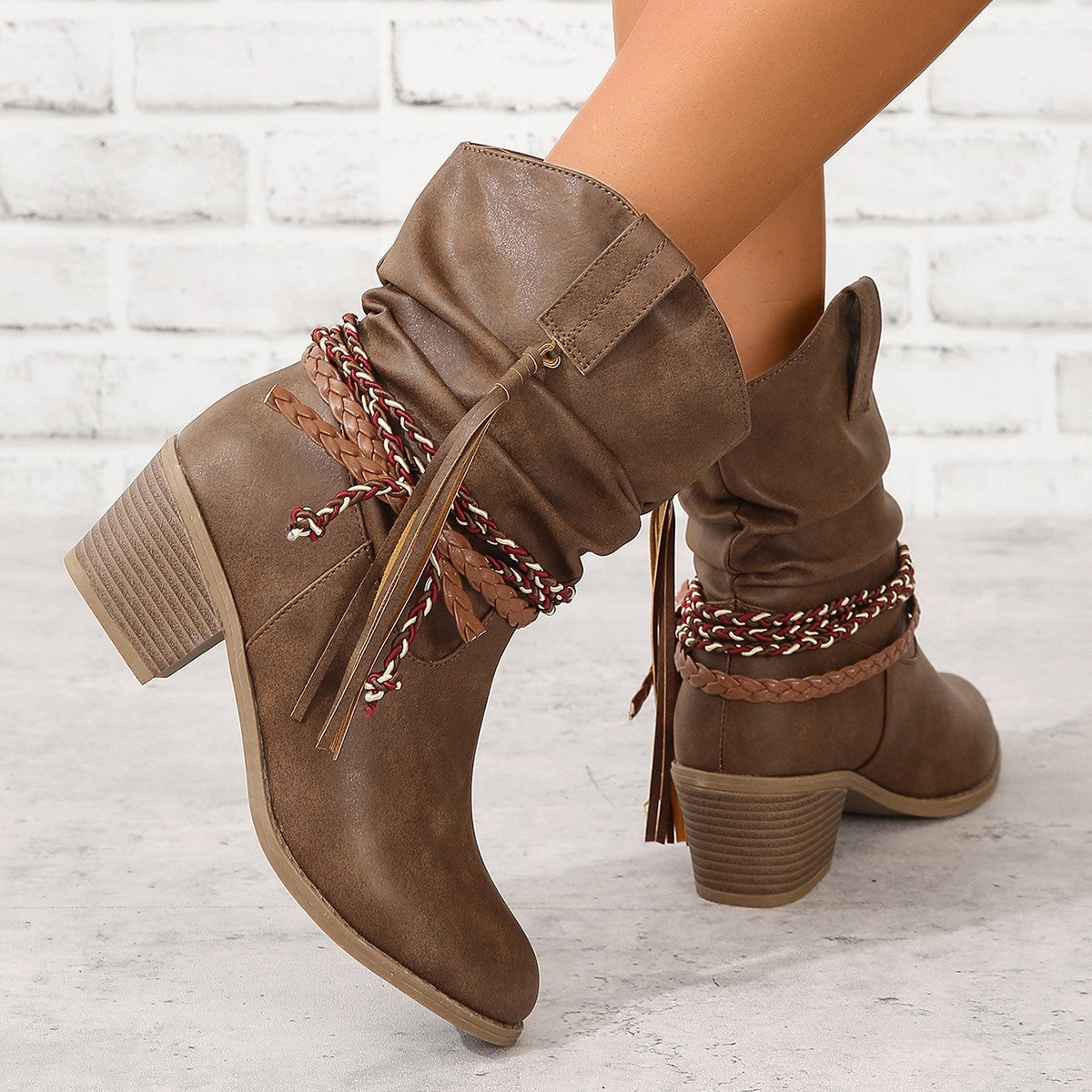 Vintage Western Cowboy Tassel Ankle Boots – Sienna Noosa