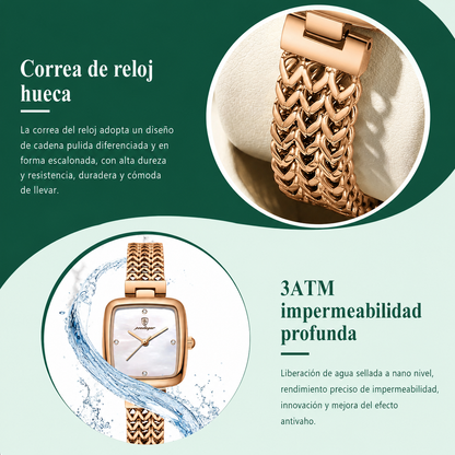 Alessia Reloj Cuadrado de Acero Inoxidable – Sienna Noosa