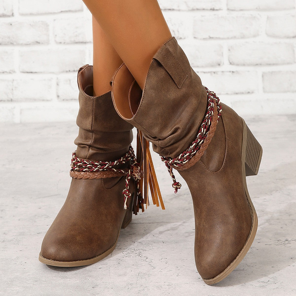 Vintage Western Cowboy Tassel Ankle Boots – Sienna Noosa