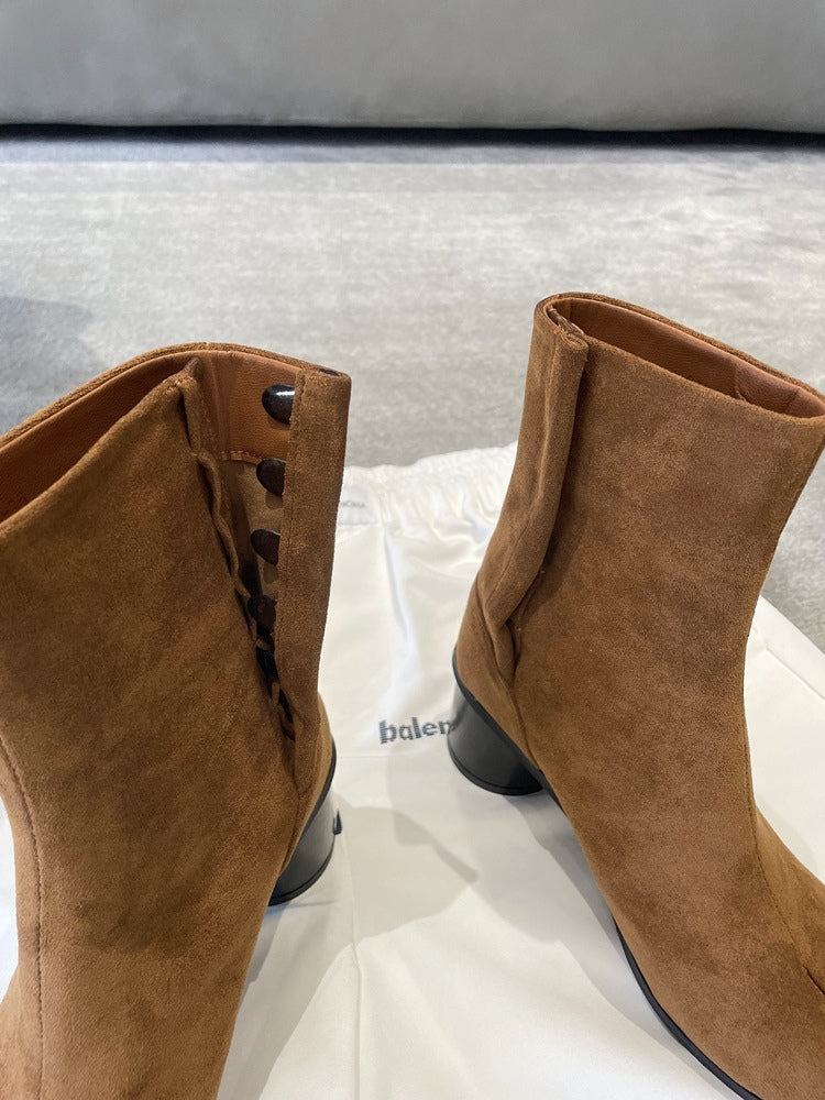 Genuine leather split-toe chunky heel mid-calf Martin boots – Sienna Noosa