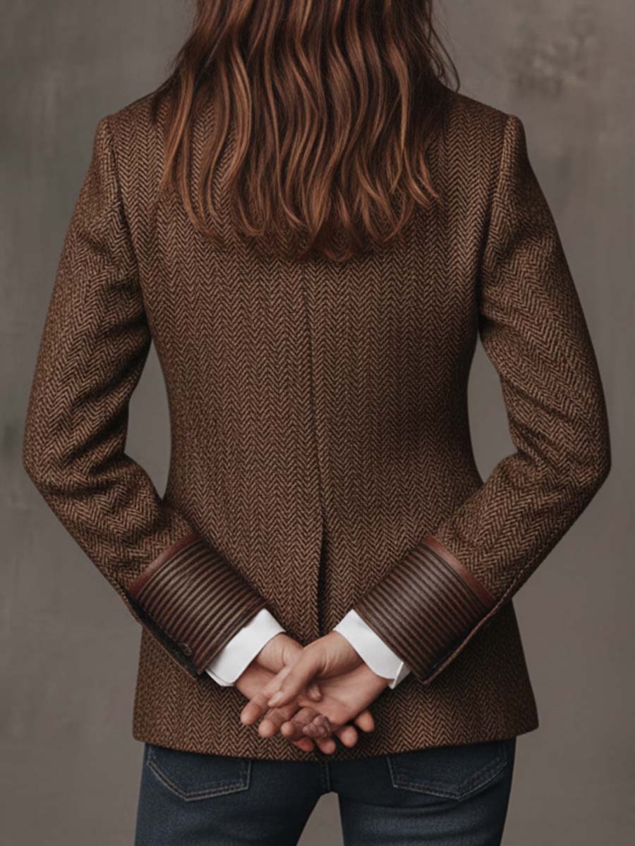 Mens Herringbone Printed Panel Blazer – Sienna Noosa