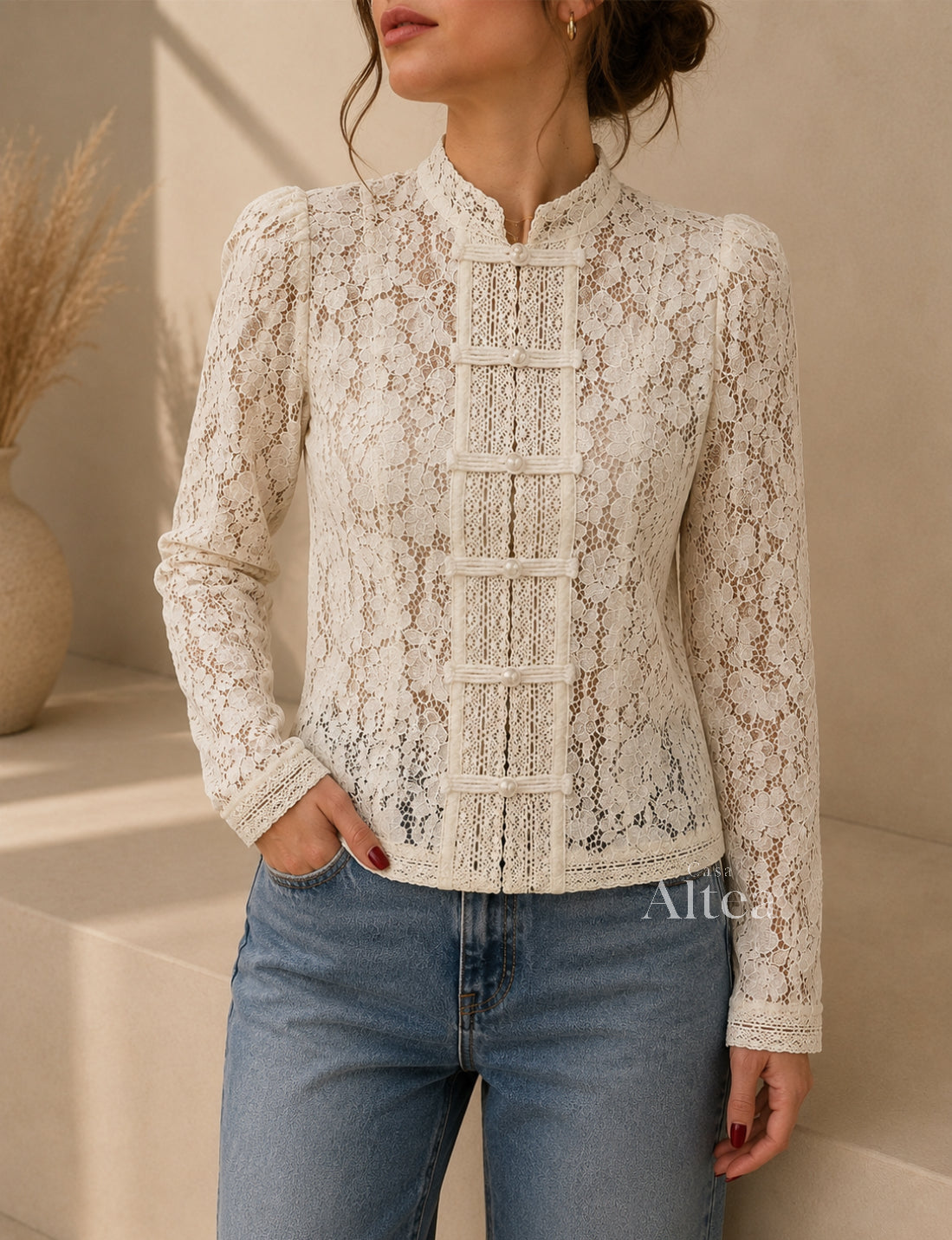 Violeta Jacket Lace Openwork With Transparencias – Sienna Noosa