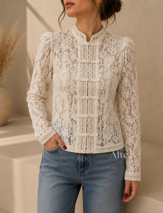 Violeta Jacket Lace Openwork With Transparencias – Sienna Noosa