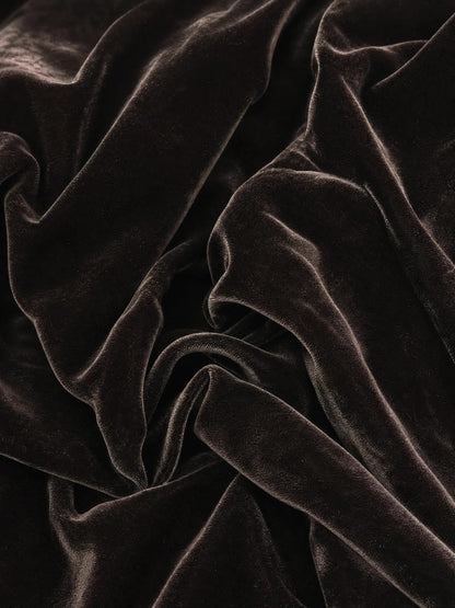 Renata Dark Brown Velvet Off Shoulder Evening Maxi Dress – Sienna Noosa