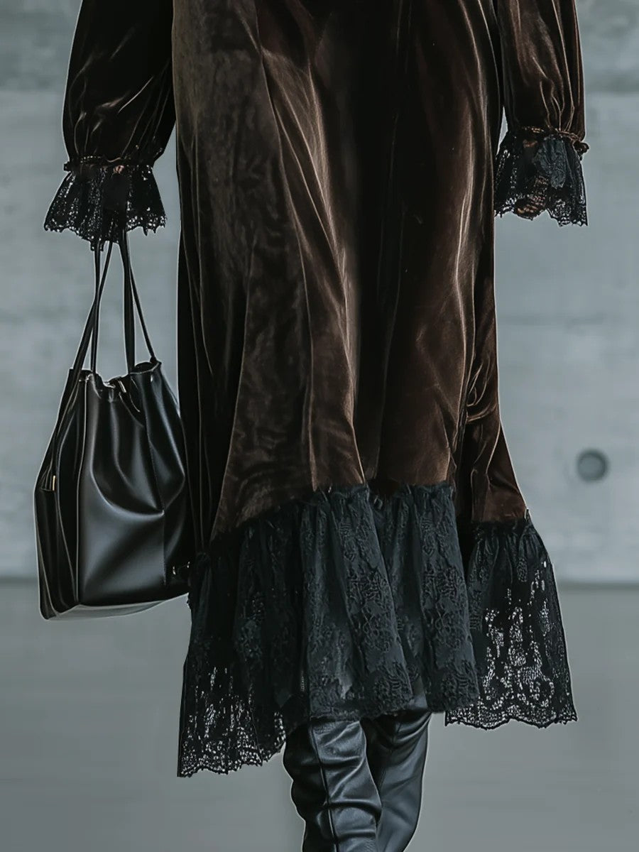 Renata Dark Brown Velvet Off Shoulder Evening Maxi Dress – Sienna Noosa