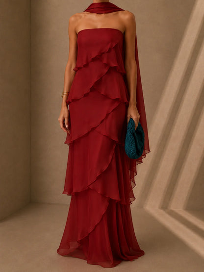 Amira Zahara Maxi Dress Satin Ombre With Aberturas