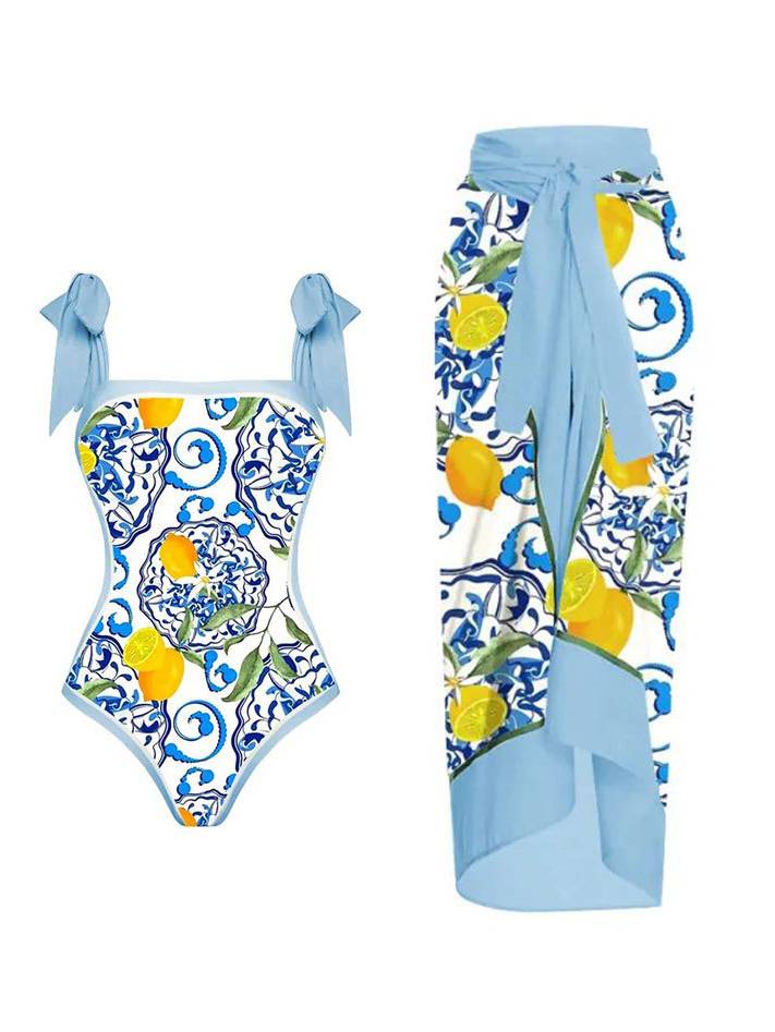One Piece Swimsuit Chiffon Skirt Two-piece set – Sienna Noosa