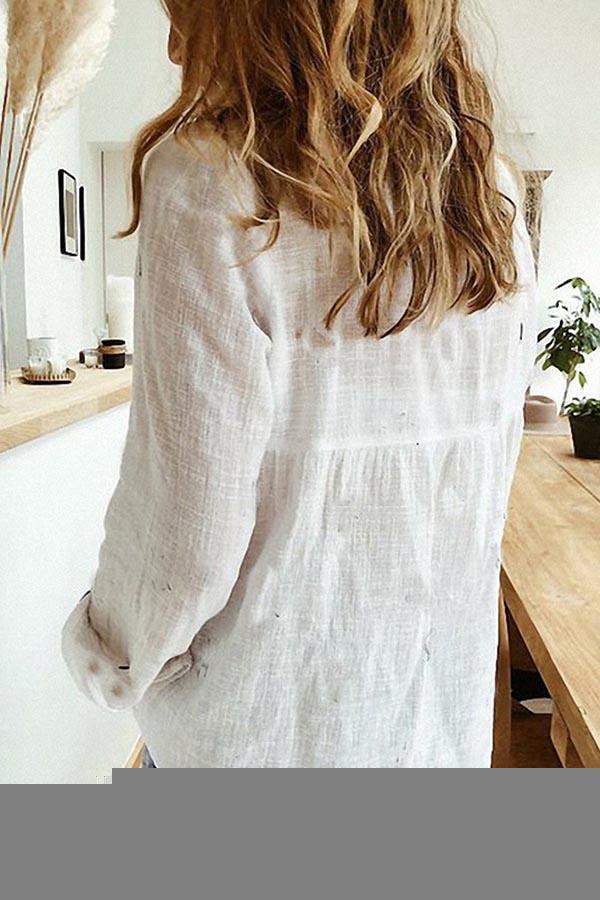 Casual Solid Button Shirt Collar Blouse – Sienna Noosa