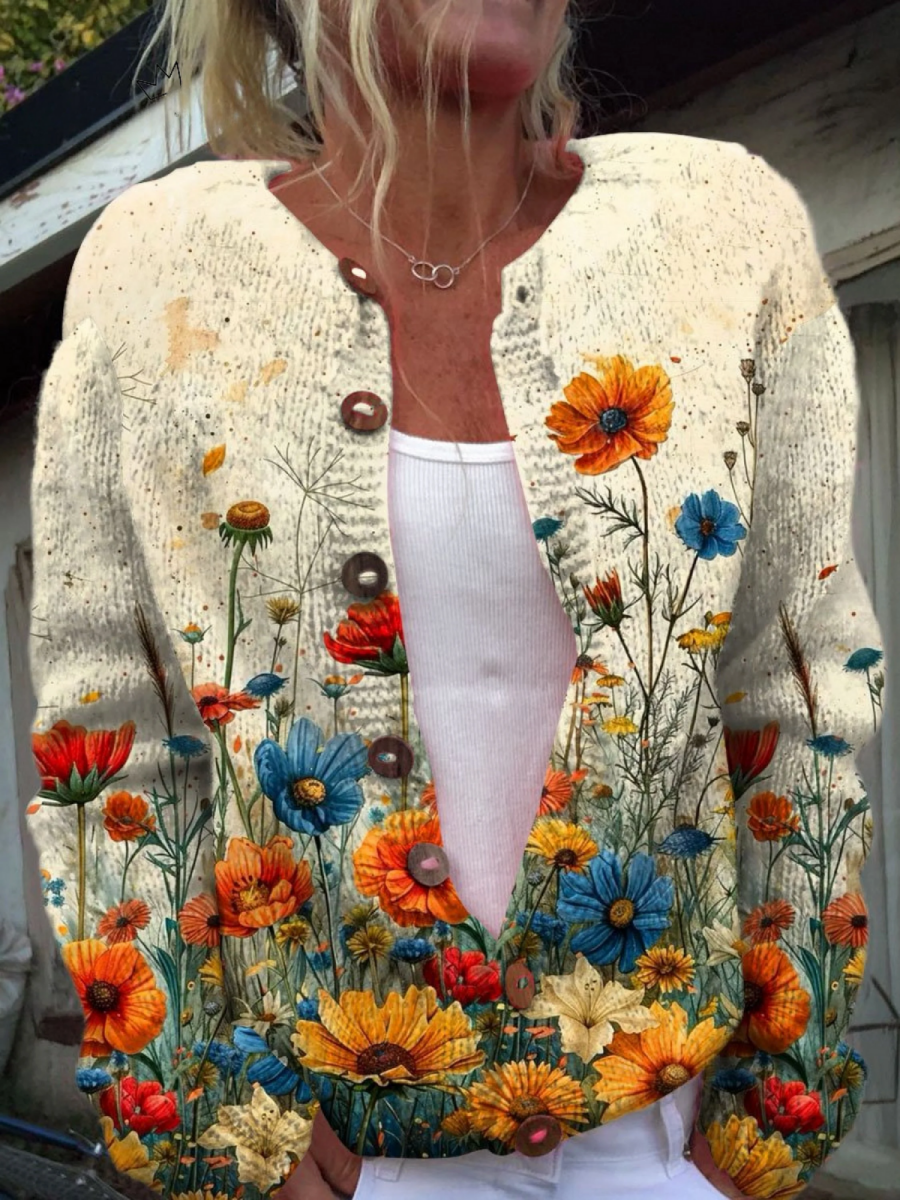 Lucia Cardigan Vintage With Print Floral – Sienna Noosa