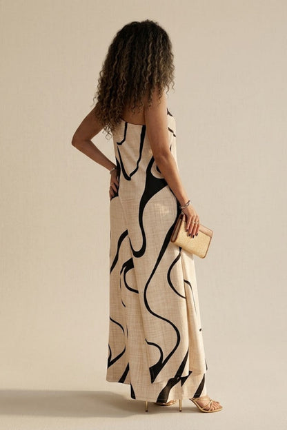 Abstract Pattern Off Shoulder Maxi Dress – Sienna Noosa