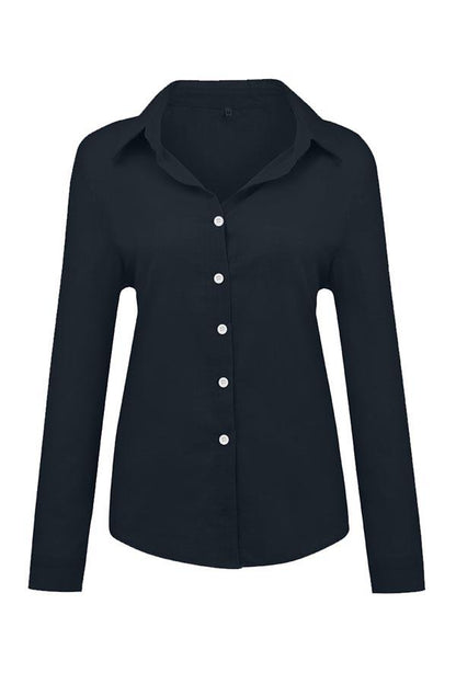 Casual Solid Button Shirt Collar Blouse – Sienna Noosa