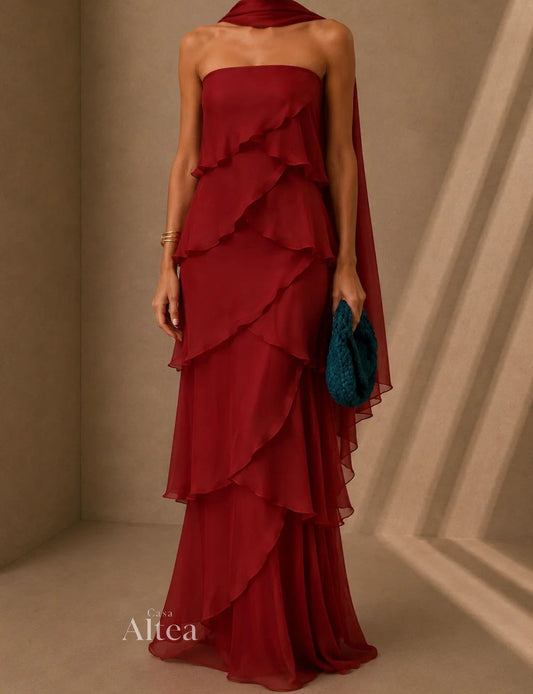 Amira Zahara Maxi Dress Satin Ombre With Aberturas – Sienna Noosa