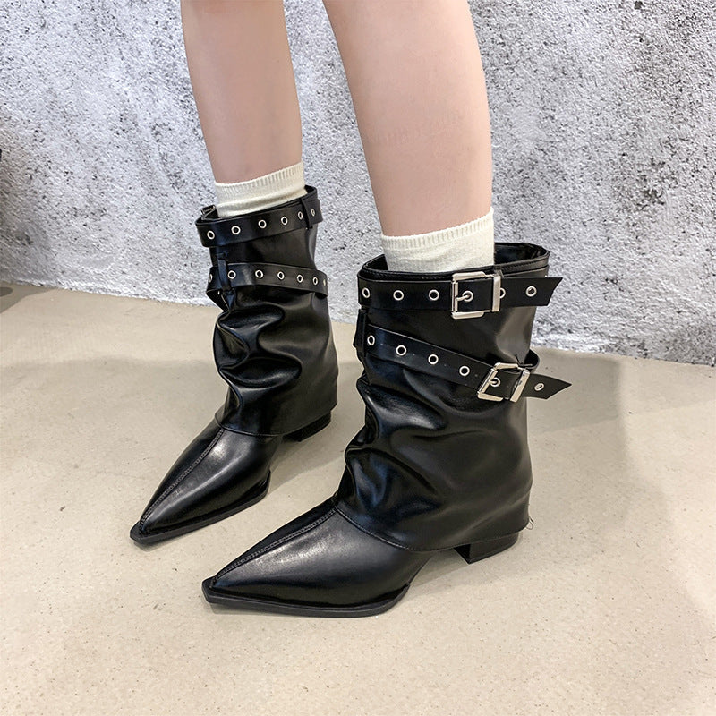 Pointed toe chunky heel retro Martin boots – Sienna Noosa