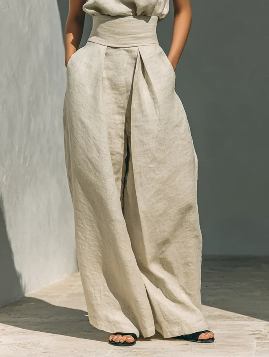 Joana Set Elegant Top With Straps Finos And Trousers Wide – Sienna Noosa