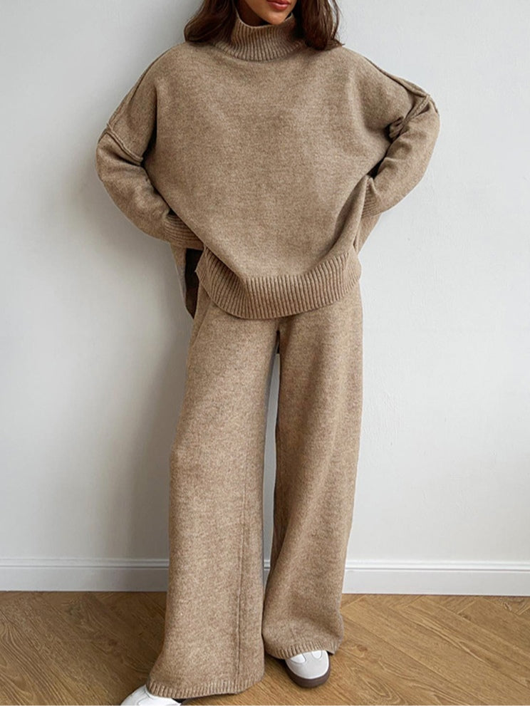 High-neck casual loose thick knit sweater set – Sienna Noosa