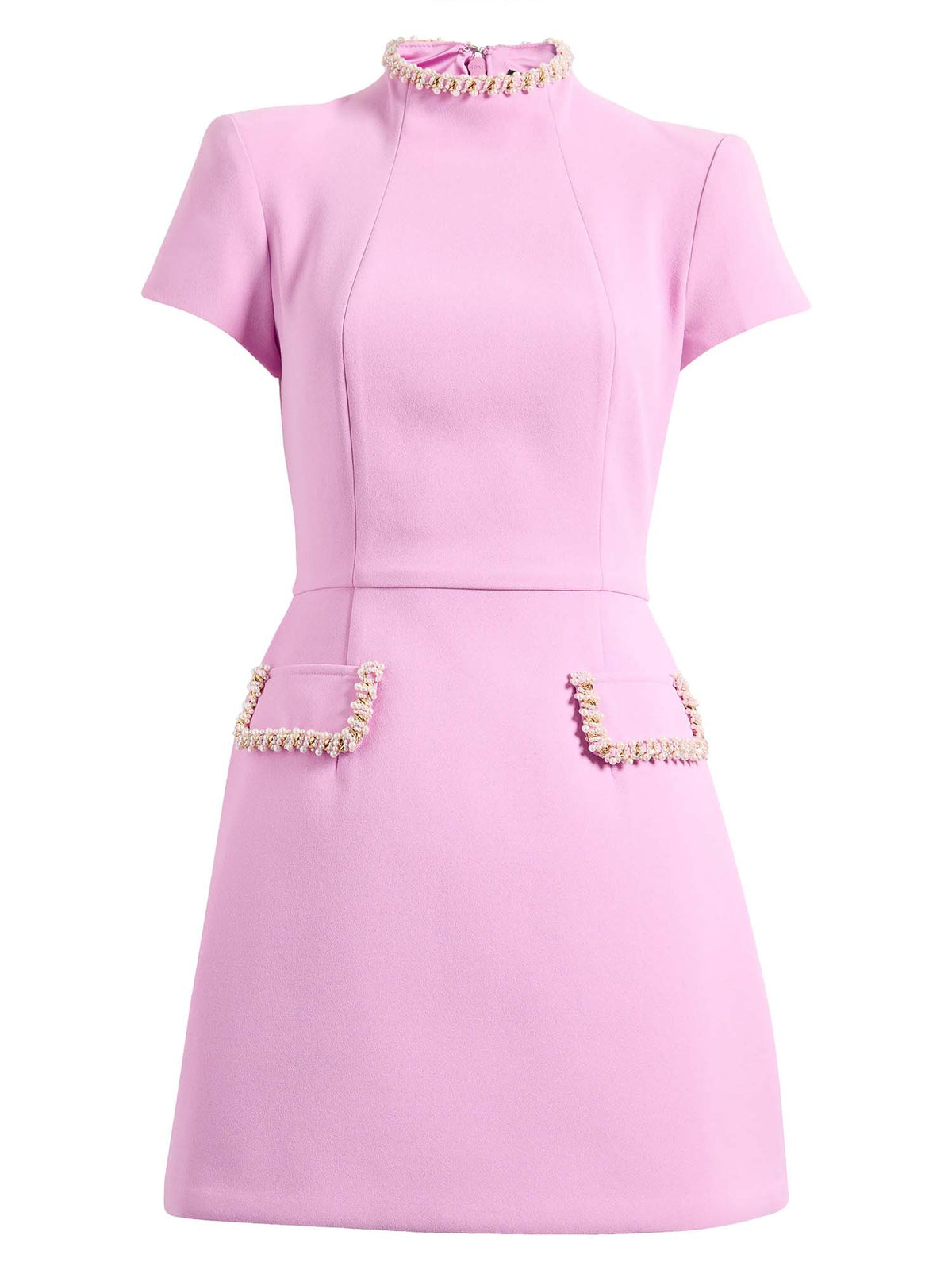 Pink Exquisite and Playful Pearl Trim Pocket Mini Dress – Sienna Noosa