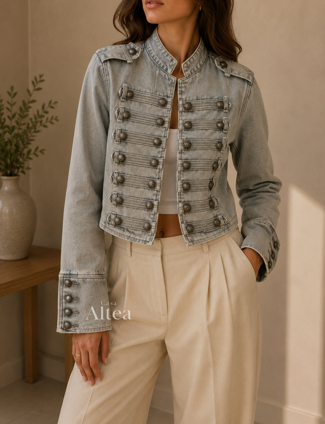 Ofelia Paula Jacket Short Style Militar With Buttons – Sienna Noosa