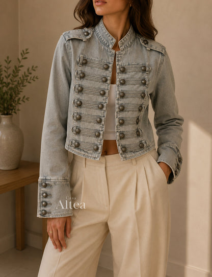 Ofelia Paula Jacket Short Style Militar With Buttons – Sienna Noosa