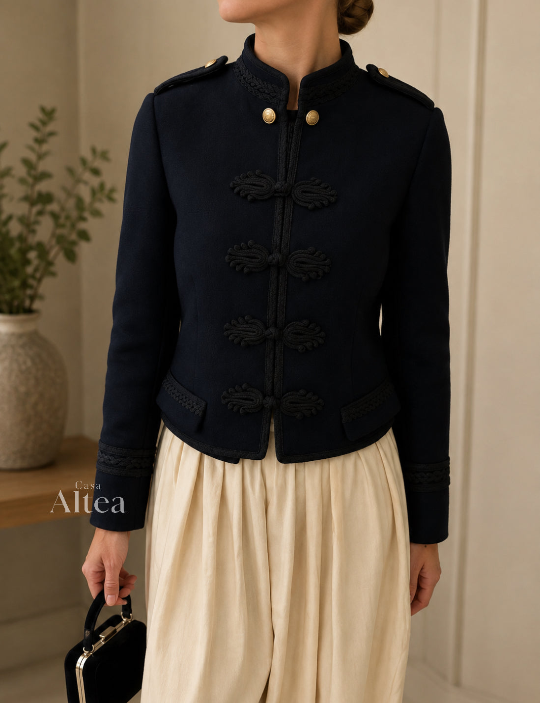 Laura Amara Jacket Red Short Style Militar With Buttons – Sienna Noosa